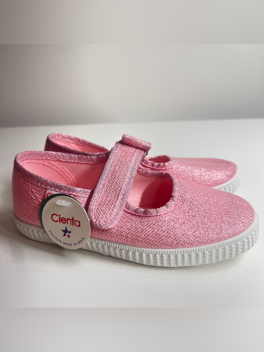 Cienta Girls Pink Glitter Mary Jane Shoes US 11 EU 29 NWT